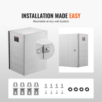 VEVOR Steel Electrical Box, 50x40x20 cm, 304 Stainless Steel Electrical Enclosure Box, Wall-Mounted Outdoor Electrical Electronic Equipment Enclosure with Mounting Plate Hinges Lock, IP66 Waterproof