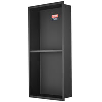 VEVOR 33.02 x 63.5 cm No Tile Shower Niche 304 Stainless Steel, Wall-Inserted Niche Recessed Double Shelves, Sealed Waterproof Rust-Resistant Modern Niche for Shower or Soap Storage Bathroom