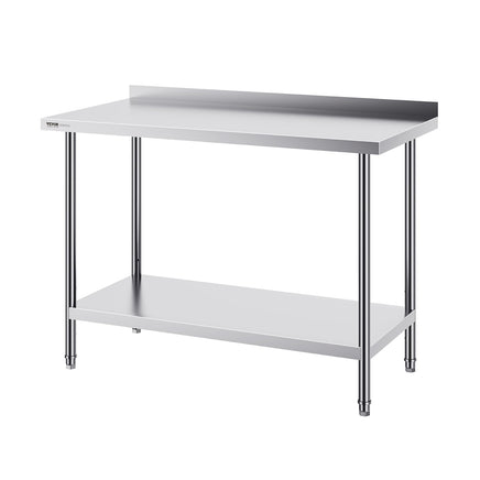 VEVOR 24 x 48 x 36 Inch Stainless Steel Work Table, Commercial Food Prep Worktable Heavy Duty Prep Worktable, Metal Work Table with Adjustable Height for Restaurant, Home and Hotel
