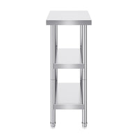 VEVOR Stainless Steel Food Prep Table, 14 x 24 x 34 Inch Commercial Kitchen Worktable, with 2 Adjustable Undershelf, Heavy Duty Prep Table Metal Work Table for BBQ, Kitchen, Home, and Garage