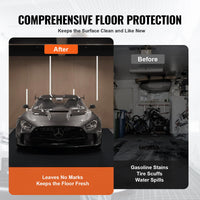 VEVOR Garage Floor Mat, 2.25 x 5.2 M Waterproof Protection from Water,Snow, Rain,Mud and Oil for Cars, Non-slip Heavy Duty Containment Mat with TPE Anti-Leak Backing & Easy to Clean & Cuttable