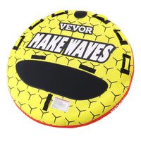 VEVOR Towable Tube for Boating, 1-3 Riders Inflatable Boat Tubes and Towables, 510 lbs, 63" Round Water Sport Towable Tubes for Boats to Pull, Full Nylon Cover, EVA Grab Handles and Speed Safety Valve