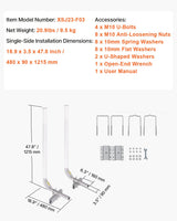 VEVOR Boat Trailer Guide, 1219.2mm Adjustable Design Trailer Guide Poles, 2PCS High-Hardness Steel Trailer Guide-Ons, Trailer Guides with PVC Pipes, for Ski Boat, Fishing Boat or Sailboat Trailer