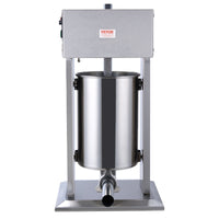 VEVOR Electric Sausage Stuffer, 12 L / 25 LBS Vertical Meat Stuffer, 200W Motor, Stepless Speed Control and Foot Pedal, Made of Food-grade 304 Stainless Steel, 5 Stuffing Tubes for Home, Commercial