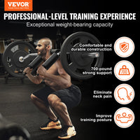 VEVOR Safety Squat Bar, 318kg Fitness Squat  Bar, Safety Squat Bar Attachment with Shoulder and Arm Pads, 28mm Diameter Weight Bar, Ideal for Front Squats, Lunges, Rehab, Physical Therapy