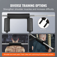 VEVOR Safety Squat Bar, 318kg Fitness Squat  Bar, Safety Squat Bar Attachment with Shoulder and Arm Pads, 28mm Diameter Weight Bar, Ideal for Front Squats, Lunges, Rehab, Physical Therapy