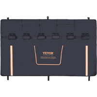 VEVOR Tailgate Bike Pad, 62" Truck Tailgate Pad Carry 6 Mountain Bikes, Upgraded Grooves Tailgate Protection Pad with Reflective Strips and Tool Pockets, with Camera Opening for Most Pickup Trucks