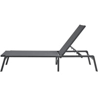 VEVOR Chaise Lounge Chair Outdoor, Aluminum Patio Lounge Chair with Adjustable 5-Position, Folding Pool Lounge Chair Recliner and Full Flat Tanning Chair for Patio, Beach, Pool, Dark Grey