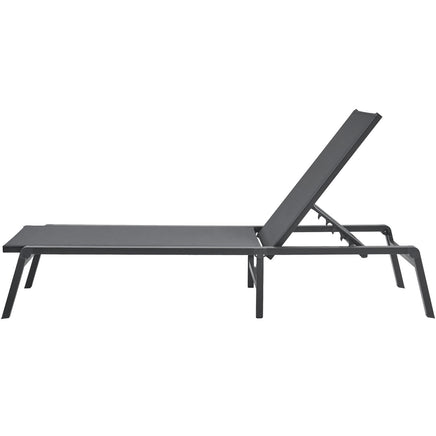 VEVOR Chaise Lounge Chair Outdoor, Aluminum Patio Lounge Chair with Adjustable 5-Position, Folding Pool Lounge Chair Recliner and Full Flat Tanning Chair for Patio, Beach, Pool, Dark Grey