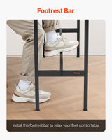 VEVOR Bar Table, Sturdy Metal Frame High Top Pub Table, Narrow Long Kitchen Dining, Cocktail Counter Bar Height Desk, Easy to Assemble, 55x15x39 in, for Living Room Party, Rustic Brown and Black