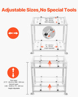 VEVOR Mini Split Ground Stand, Anti-Vibration Mini Split Stand for 9000-18000 BTU Ductless Air Conditioner Heat Pump, Heavy Duty AC Base Bracket Floor Mount w/ 250kg Max. Load,Dual Levels