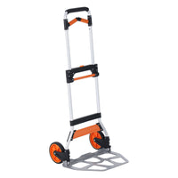 VEVOR Folding Hand Truck, 140 kg Load Capacity, Aluminum Portable Cart, Convertible Hand Truck and Dolly with Telescoping Handle and PP+TPR Wheels, Ultra Lightweight Super Strong for Moving Warehouse