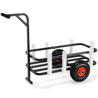 VEVOR Beach Fishing Cart, 91 kg Load Capacity, Fish and Marine Cart with Two 275 mm Big Wheels Rubber Balloon Tires for Sand, Heavy-Duty Steel Pier Wagon Trolley with 7 Rod Holders for Fishing, Picnic