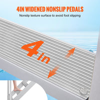 VEVOR Dock Ladder, 1.09 m-1.29 m Adjustable Height, 227 kg Load Capacity, Aluminum Alloy 6 Steps Pontoon Boat Ladder with Dual Handrails & Nonslip Mat, Ideal for Ship/Lake/Pool/Marine Boarding