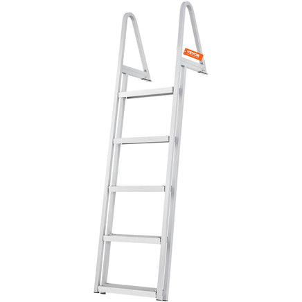 VEVOR Removable Dock Ladder 5 Steps, 159 kg Load Capacity, Pontoon Boat Ladder with 4'' Wide Step & Nonslip Design for Ship/Lake/Pool/Marine Boarding