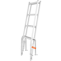 VEVOR Dock Ladder Flip Up 4 Steps, 159 kg Load Capacity, Aluminum Pontoon Boat Ladder with 4" Wide Step & Nonslip Mat,Swimm Step Ladder for Ship/Lake/Pool/Marine Boarding