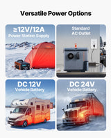 VEVOR Diesel Heater, 8KW, DC 12V/24V, All in One Portable Diesel Air Heater with Bluetooth APP Control, Remote Control and LCD Screen, 5 L Fuel Tank for Trucks, Vans, RVs, Campers, and Garages