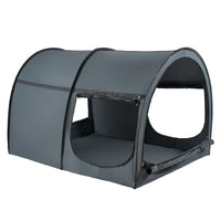 VEVOR Bed Tent, Pongee Fabric, 4 Doors Breathable Dream Tent with 7 mm Fiber Poles on Bed Privacy, Full Size Block out Light Sleeping Bed Canopy, Fit for Kids Playhouse and Adults Sleeping Tent