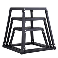 VEVOR Plyometric Jump Boxes, 12/18/24 Inch Plyo Box, Platform and Jumping Agility Box, Anti-Slip Fitness Exercise Step Up Box Set for Home Gym Training, Conditioning Strength Training, Black