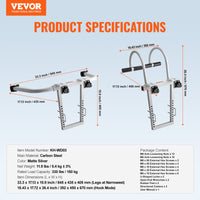 VEVOR Ladder Stabilizer, 2 in 1 Extension Wall Ladder Standoff Hook, Roof Ridge Ladder Accessories Both Horizontally and Vertically, Heavy-duty Steel Rubber Grip T-Bar, Quick Access to Steep Roofs