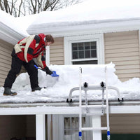 VEVOR Ladder Stabilizer, 2 in 1 Extension Wall Ladder Standoff Hook, Roof Ridge Ladder Accessories Both Horizontally and Vertically, Heavy-duty Steel Rubber Grip T-Bar, Quick Access to Steep Roofs