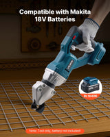 VEVOR Metal Shear, Sheet Metal Cutter Cordless with 360-Degree Pivoting Head, Double Blades, 25000 RPM Speed, Cuts 18 GA Galvanized Steel, 20 GA Stainless Steel, Aluminum Plate, Plastic, Cardboard