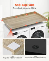 VEVOR Washer Dryer Countertop, 54" x 27" Wooden Washer and Dryer Countertop, Water-Resistant Laundry Machine Topper Cover with Anti-Slip Pads, for Laundry Room Organization and Storage, Oak