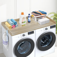 VEVOR Washer Dryer Countertop, 54" x 27" Wooden Washer and Dryer Countertop, Water-Resistant Laundry Machine Topper Cover with Anti-Slip Pads, for Laundry Room Organization and Storage, Oak