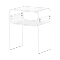 VEVOR Acrylic Side Table, 2 Tiers Clear Bedside Table with Storage Shelf, Modern Rectangle Acrylic End Desk, Transparent Thick Nightstand for Bedroom, Living Room, Study, 30 x 40 x 50 cm (Clear)
