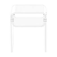 VEVOR Acrylic Side Table, 2 Tiers Clear Bedside Table with Storage Shelf, Modern Rectangle Acrylic End Desk, Transparent Thick Nightstand for Bedroom, Living Room, Study, 30 x 40 x 50 cm (Clear)