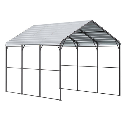 VEVOR Heavy Duty Metal Carport, 10' x 15' Outdoor Carport with Galvanized Steel Frame & Roof, Car Tent Garage Shade with Removable Sidewalls, Multi-Use Car Shelter for Pickup, Boat, Car & Tractors