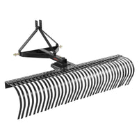 VEVOR Tow Behind Dethatcher, 1.8m Tow Dethatcher with 36 Steel Tines, 3-Point Lawn Dethatcher Rake with Attachments for Tractor, Landscape Rake for Garden, Farm, Grass