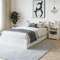 Artiss Single Bed Frame with Charging Ports and Bedside Table