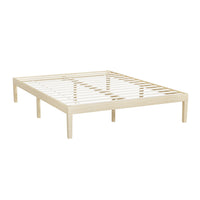 Artiss Bed Frame Double Size Wooden Base Mattress Platform Timber Pine BRUNO