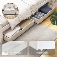 Artiss Bed Frame Double Size Wooden Platform with 2 Storage Drawers White RIO