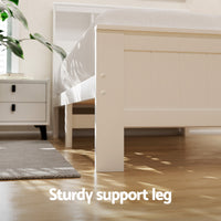 Artiss Bed Frame King Single Size Wooden with 2 Storage Drawers White