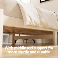 Artiss Bed Frame Single Size Wooden Platform with 2 Storage Drawers White SOFIE