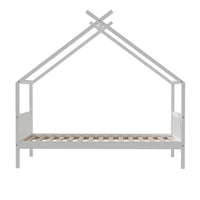 Artiss Bed Frame Wooden Base Kids Single Timber House Beds White