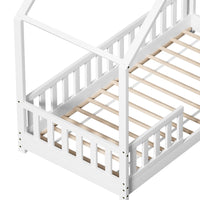 Bed Frame Wooden Kids House Single Frame White PAVO