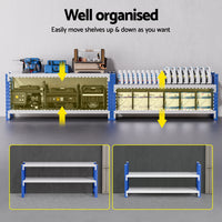 Giantz 2x 0.9M Garage Shelving Workbench Warehouse Rack