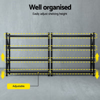 4Mx2M Garage Shelving Warehouse Rack Black