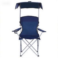 Weisshorn Camping Chair With Canopy Folding Outdoor Portable Seat Lightweight Beach Picnic Fishing Capacity 120KG Navy Blue