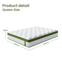 BedStory Queen Mattress 30cm Medium Firm Hybrid Mattress for Pressure Relief Motion Isolation