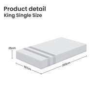 BedStory King Single Memory Foam Mattress 25cm Cooling Gel Foam Mattress in a Box Medium Feel