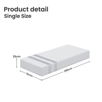 BedStory Single Memory Foam Mattress 25cm Cooling Gel Foam Mattress in a Box Medium Feel