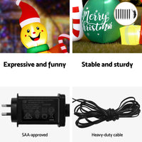 Jingle Jollys Christmas Inflatable Gingerman Joy 3M Long Outdoor Decorations Illuminated