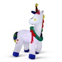 Jingle Jollys Christmas Inflatable Unicorn 1.8M Tall Outdoor Decorations Illuminated