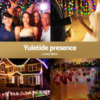 Jingle Jollys 7M Christmas Lights Shower Light 288 LED Icicle Falling Metor