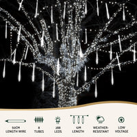 Jingle Jollys 7M Christmas Lights Shower Light 288 LED Icicle Falling Metor