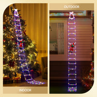 Jingle Jollys 3.5M Christmas Lights 300 LED Ladder Light with Santa Claus Decor